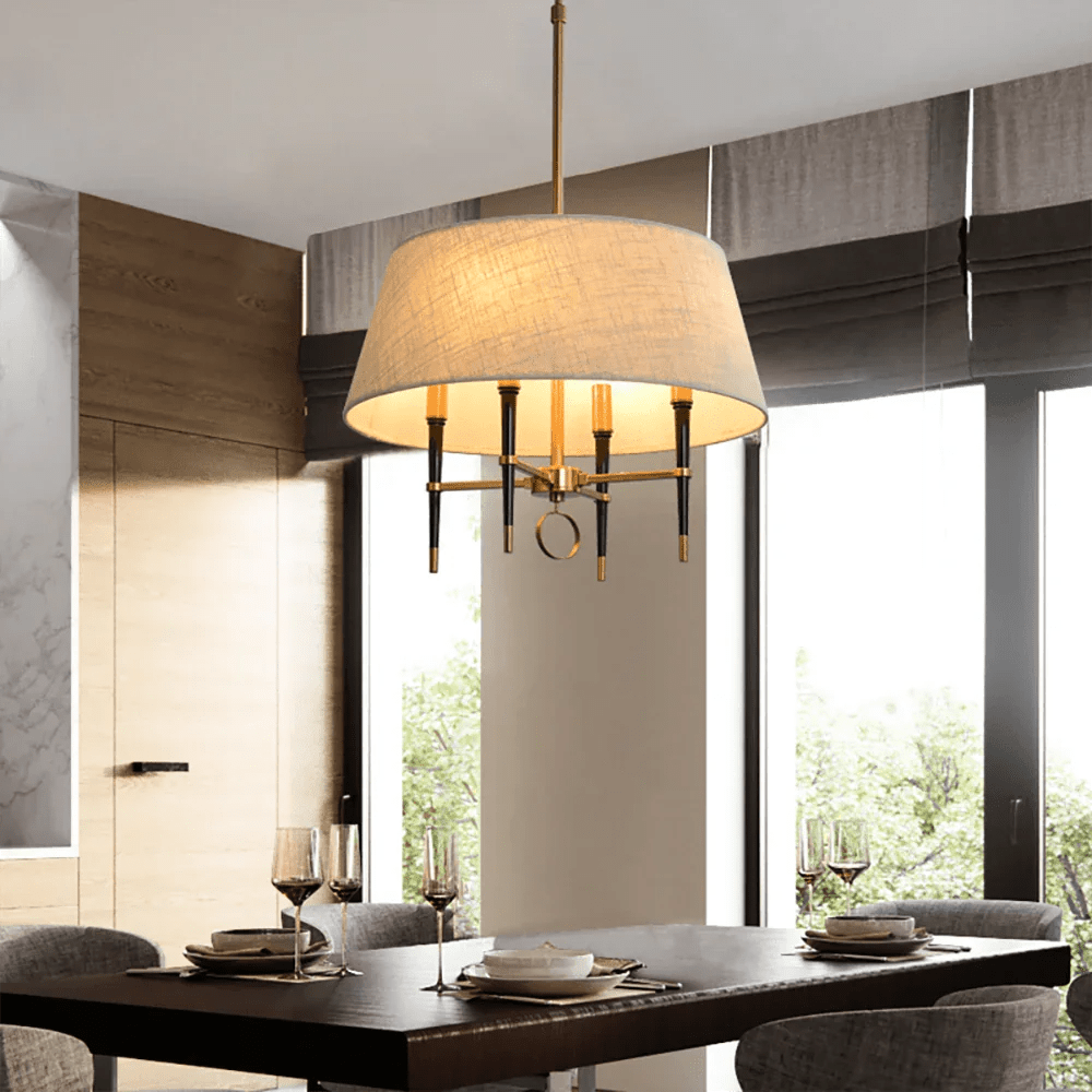Fabric Shade Chandelier — Timeless Mid - Century Sophistication - LumoTrot
