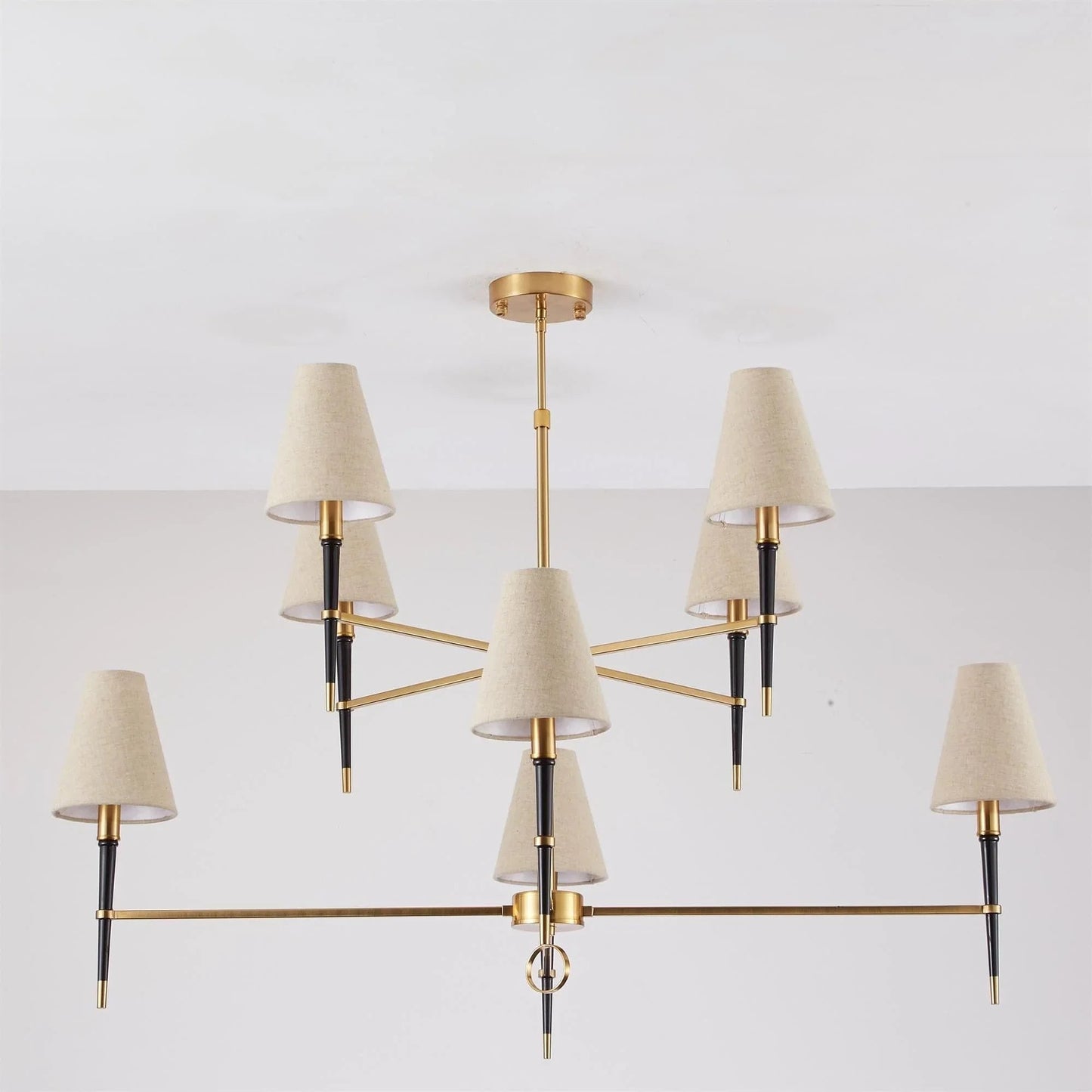 Fabric Shade Chandelier — Timeless Mid - Century Sophistication - LumoTrot