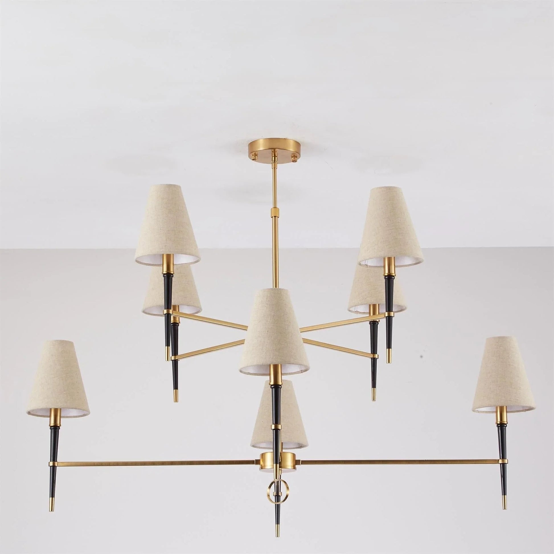 Fabric Shade Chandelier — Timeless Mid - Century Sophistication - LumoTrot