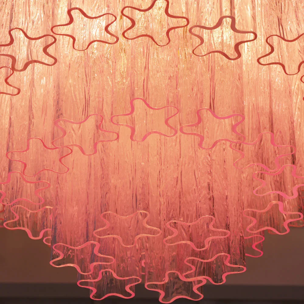 Pink Blown Glass Ceiling Light — Art Deco Radiance - LumoTrot