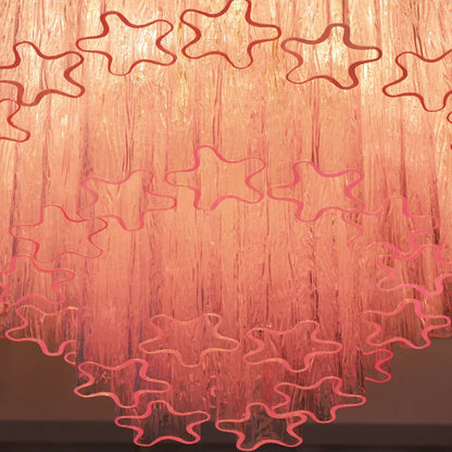 Pink Blown Glass Ceiling Light — Art Deco Radiance - LumoTrot