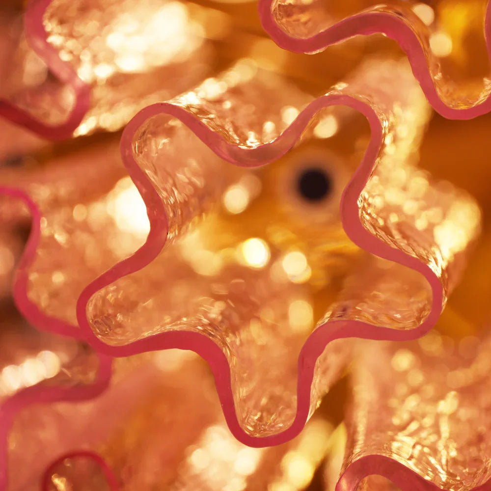 Pink Blown Glass Ceiling Light — Art Deco Radiance - LumoTrot