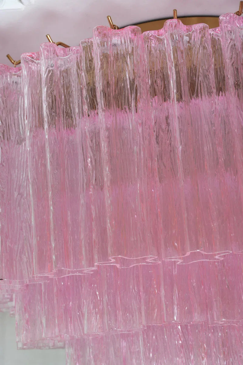 Pink Blown Glass Ceiling Light — Art Deco Radiance - LumoTrot