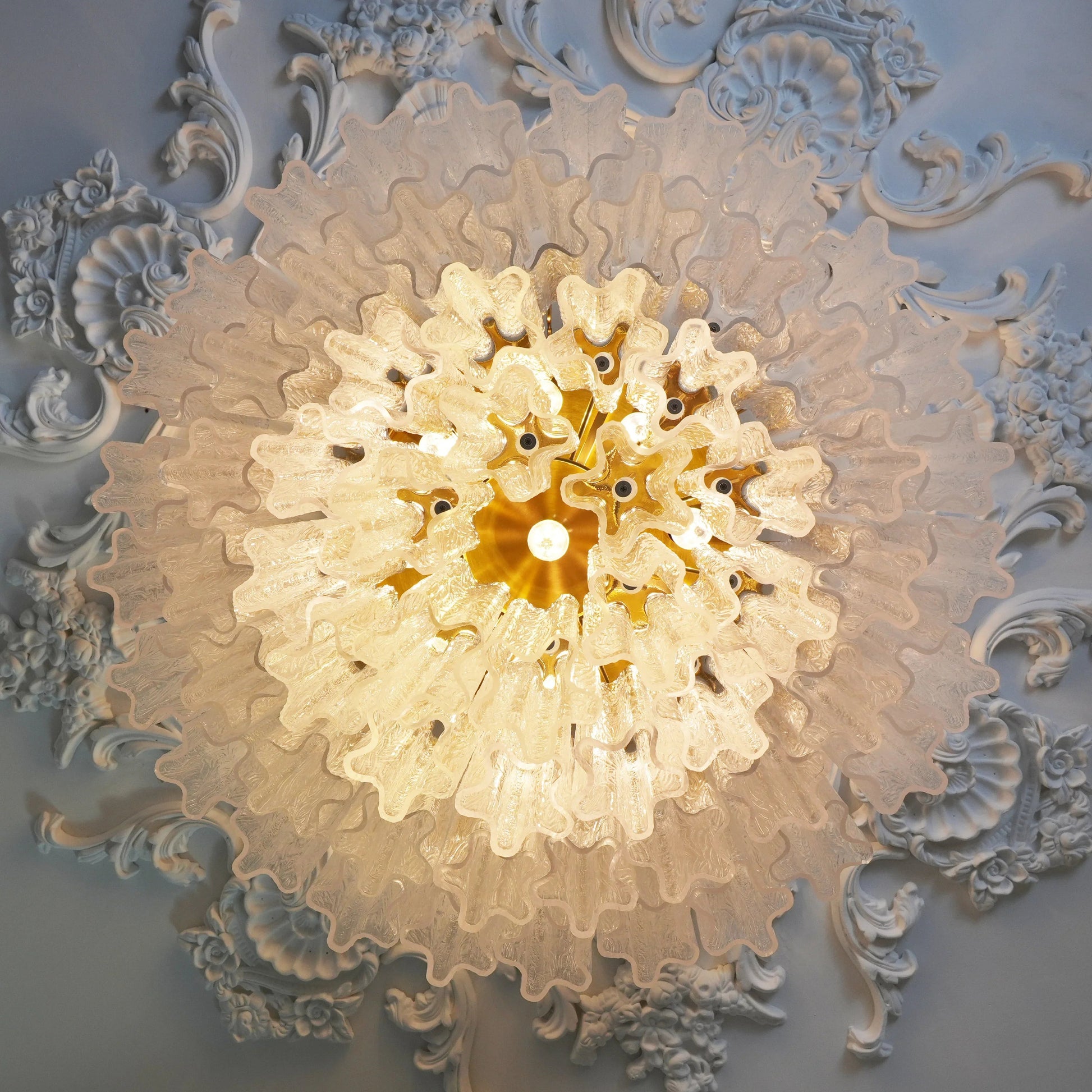 Textured Glass Ceiling Light — Art Deco Elegance - LumoTrot