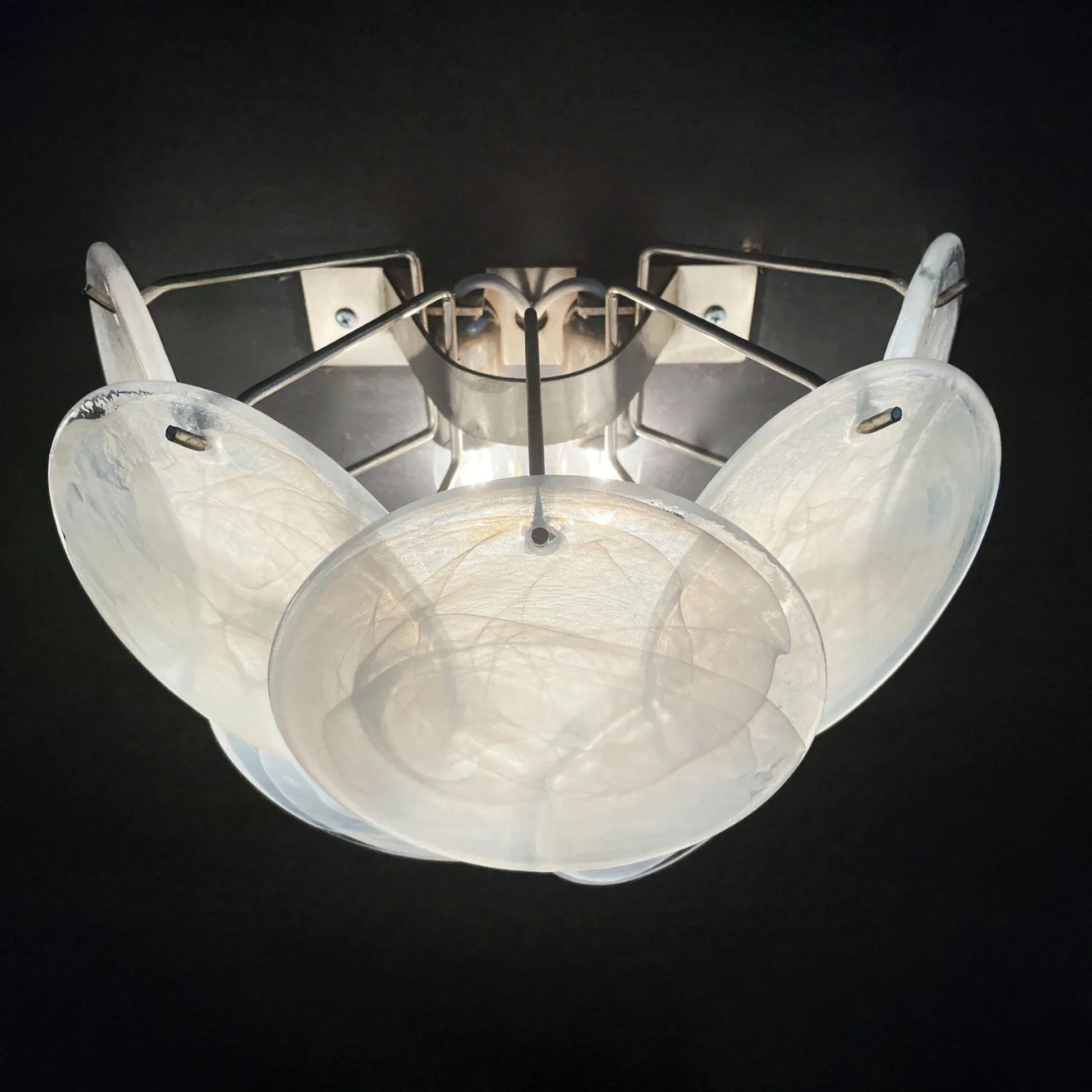 Iridescent Glass Disc Wall Sconce — Ethereal Glow - LumoTrot