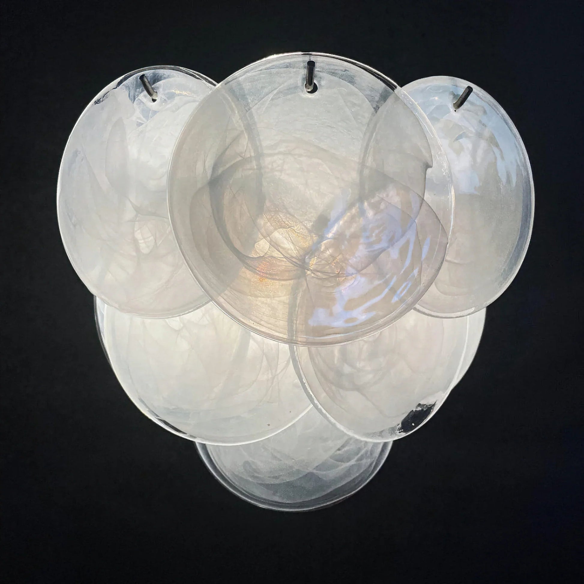 Iridescent Glass Disc Wall Sconce — Ethereal Glow - LumoTrot
