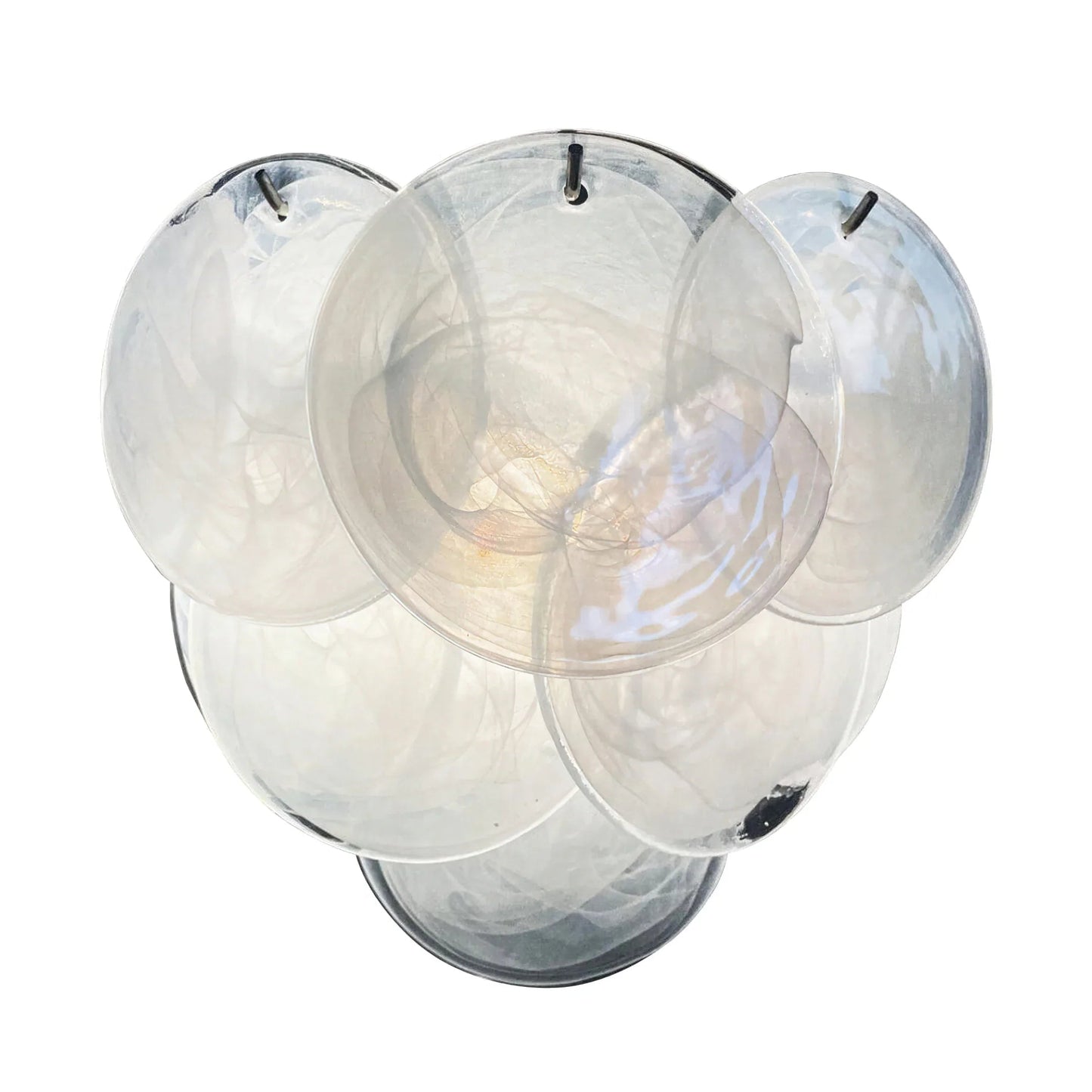 Iridescent Glass Disc Wall Sconce — Ethereal Glow - LumoTrot