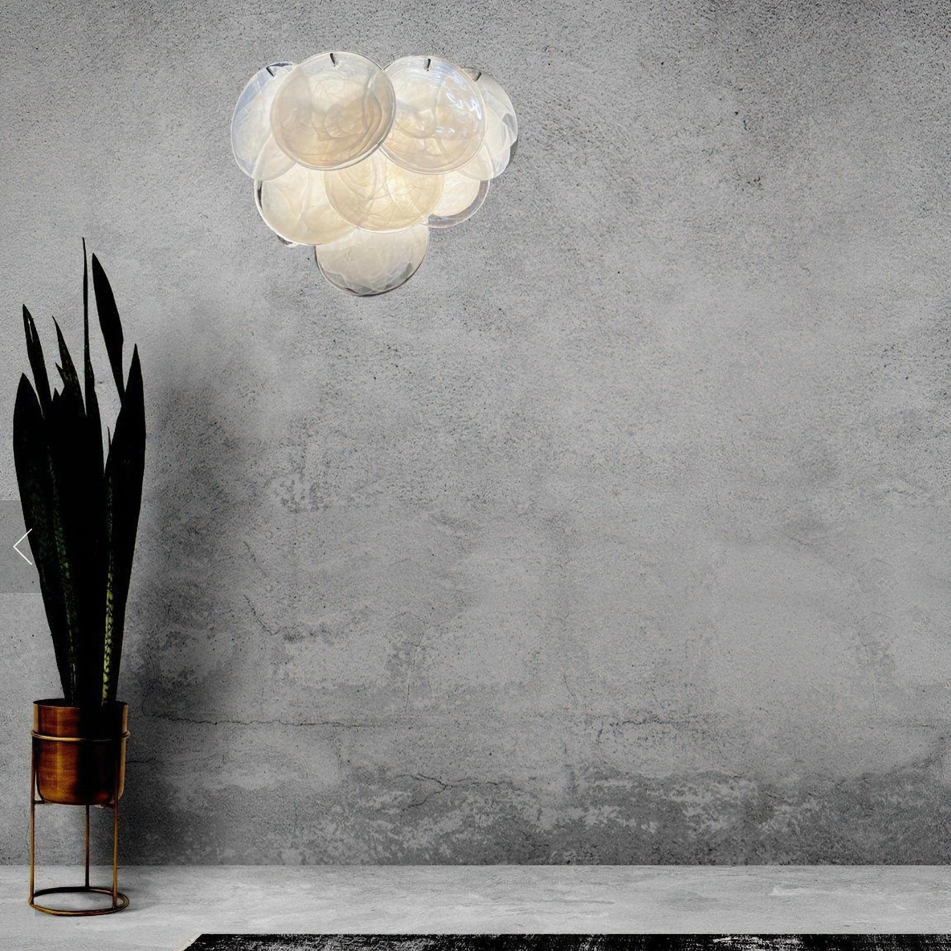 Iridescent Glass Disc Wall Sconce — Ethereal Glow - LumoTrot