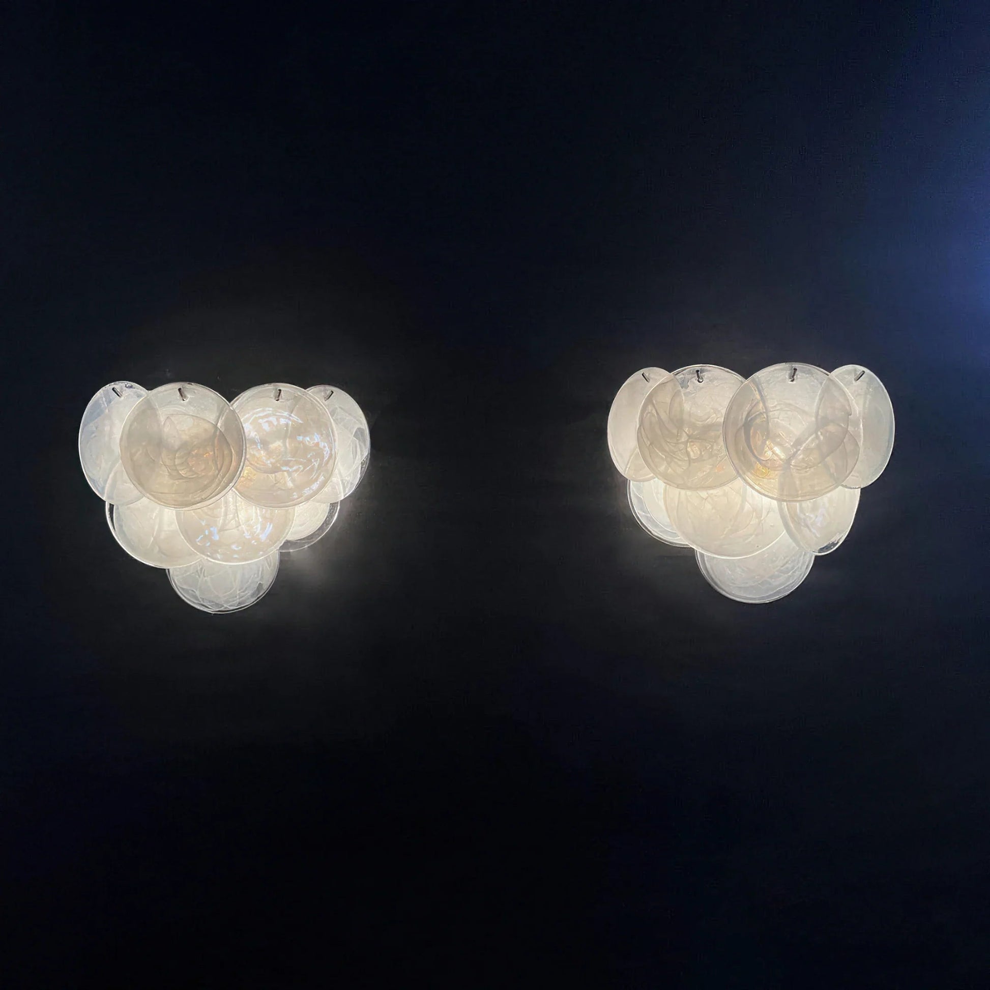 Iridescent Glass Disc Wall Sconce — Ethereal Glow - LumoTrot