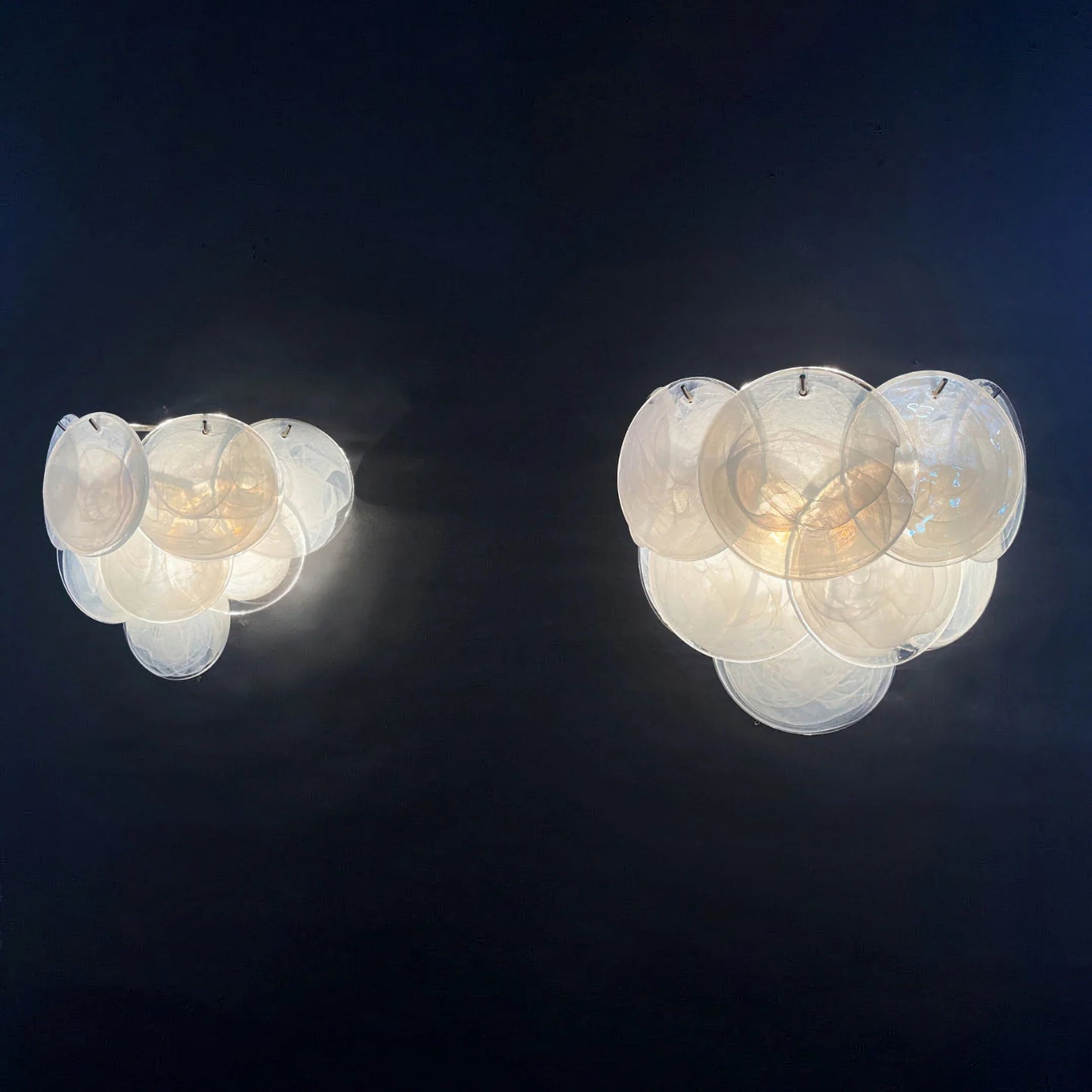 Iridescent Glass Disc Wall Sconce — Ethereal Glow - LumoTrot