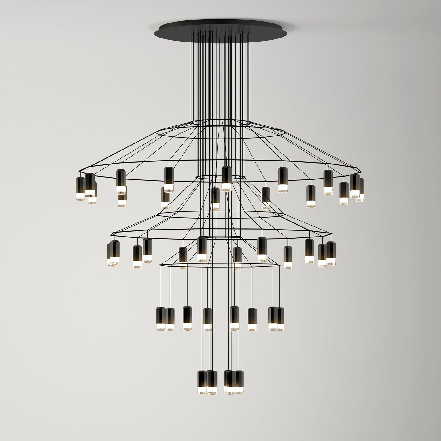 Geometric Wire Frame Chandelier — Modern Statement