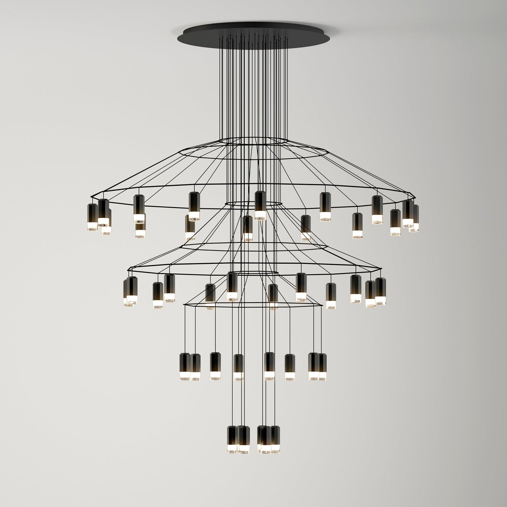 Geometric Wire Frame Chandelier — Modern Statement