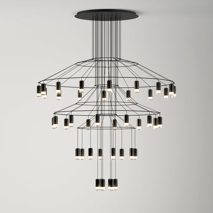 Geometric Wire Frame Chandelier — Modern Statement