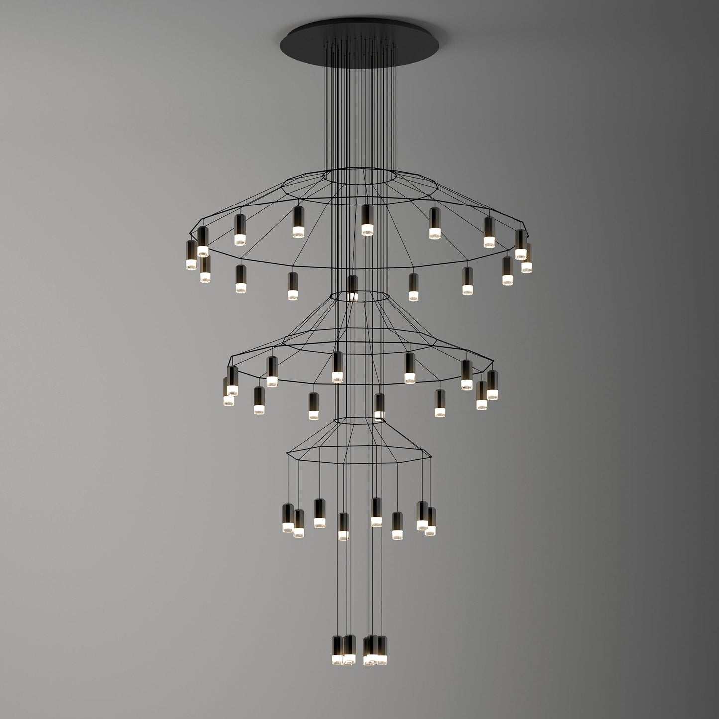 Geometric Wire Frame Chandelier — Modern Statement