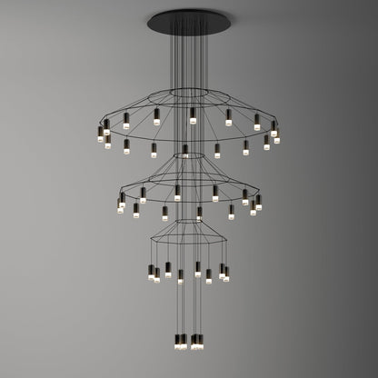 Geometric Wire Frame Chandelier — Modern Statement