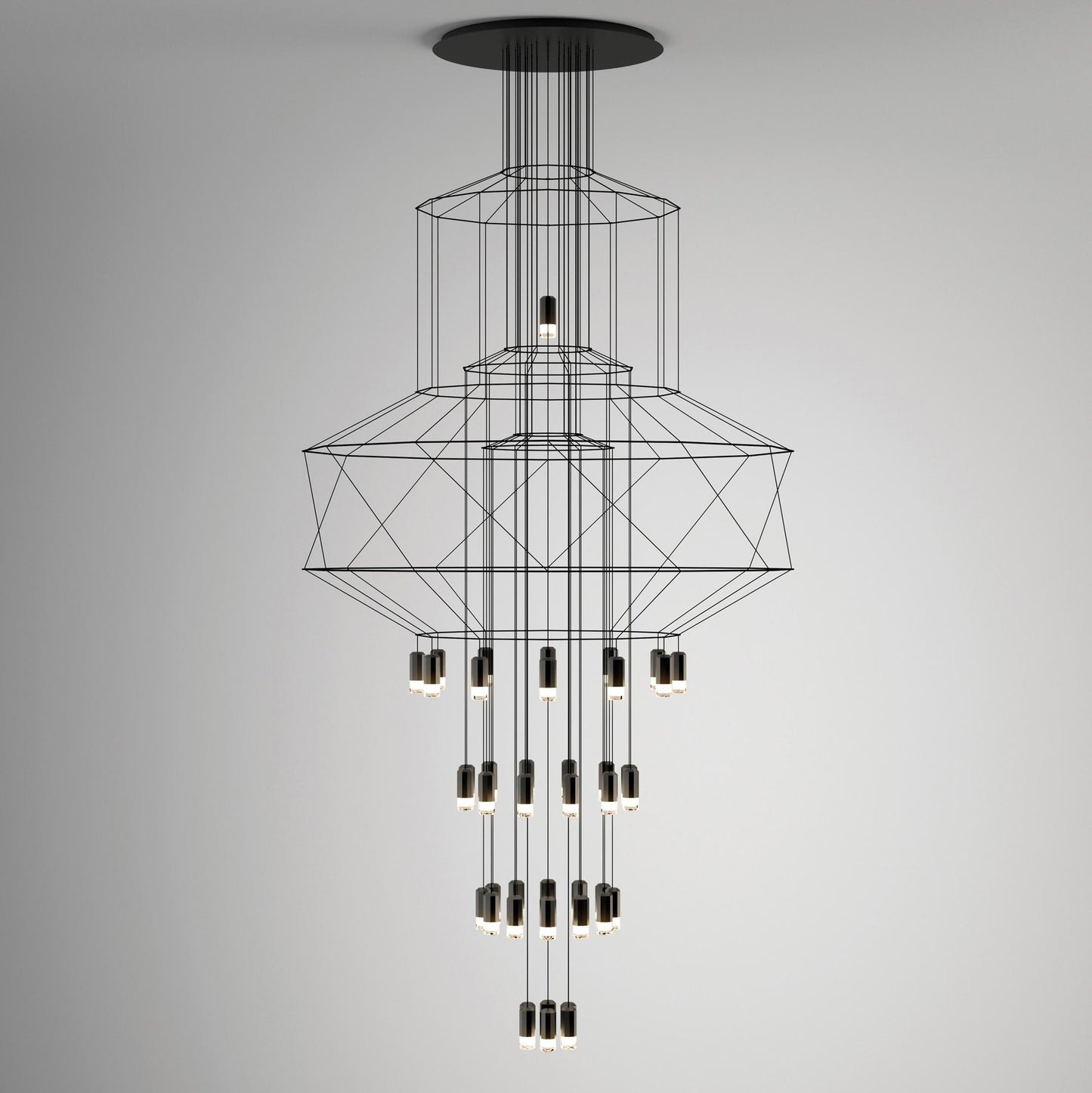 Geometric Wire Frame Chandelier — Modern Statement