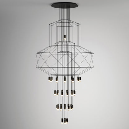 Geometric Wire Frame Chandelier — Modern Statement