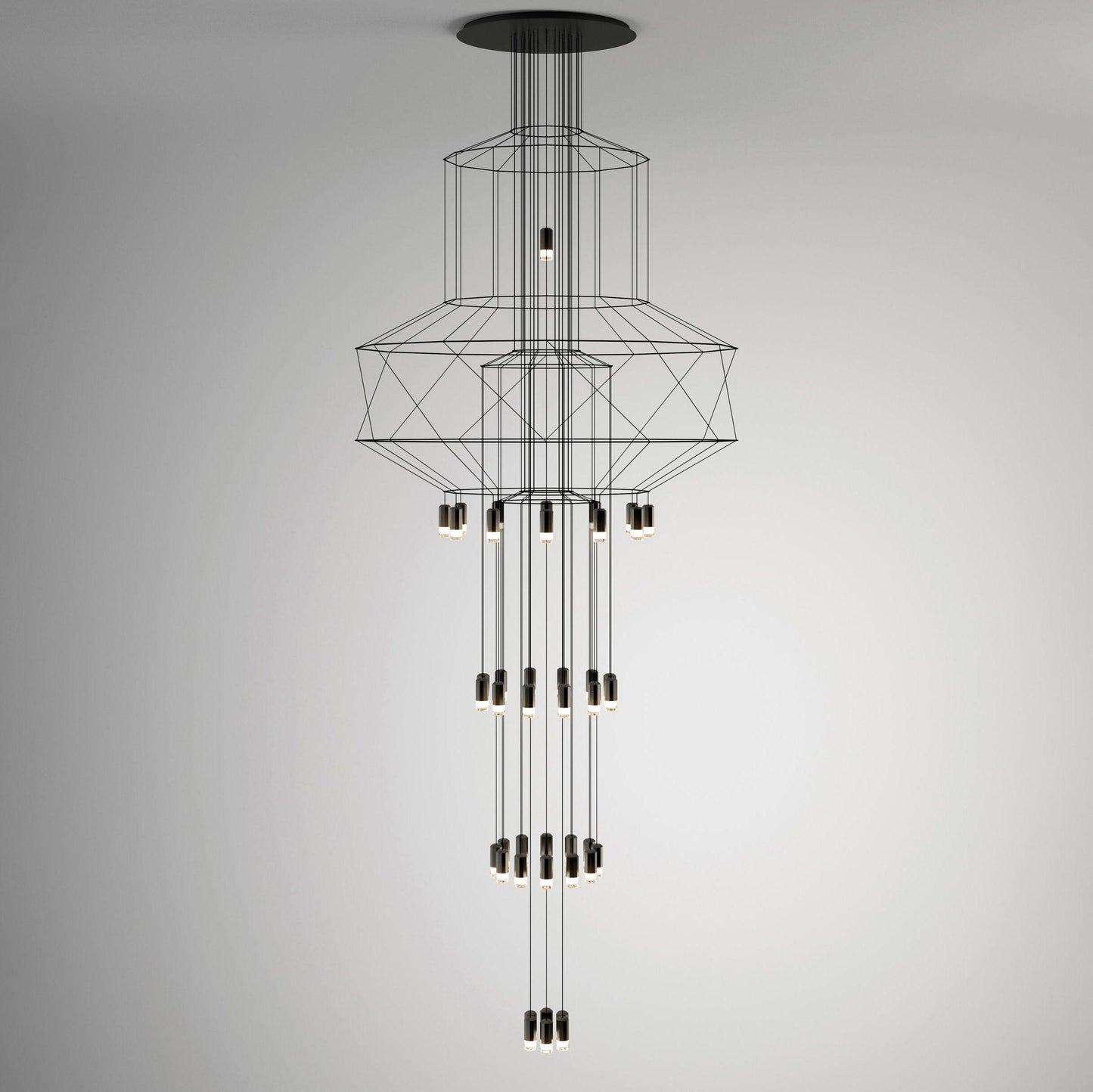 Geometric Wire Frame Chandelier — Modern Statement