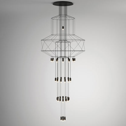 Geometric Wire Frame Chandelier — Modern Statement