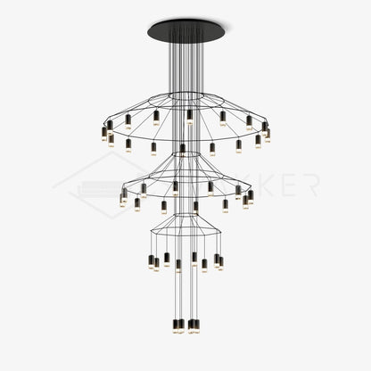 Geometric Wire Frame Chandelier — Modern Statement - LumoTrot