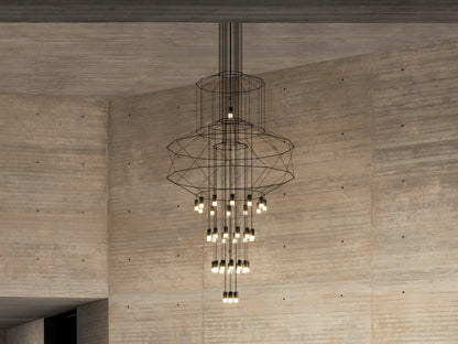 Geometric Wire Frame Chandelier — Modern Statement