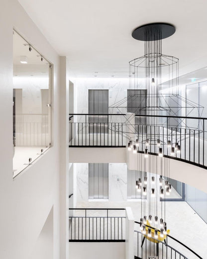 Geometric Wire Frame Chandelier — Modern Statement