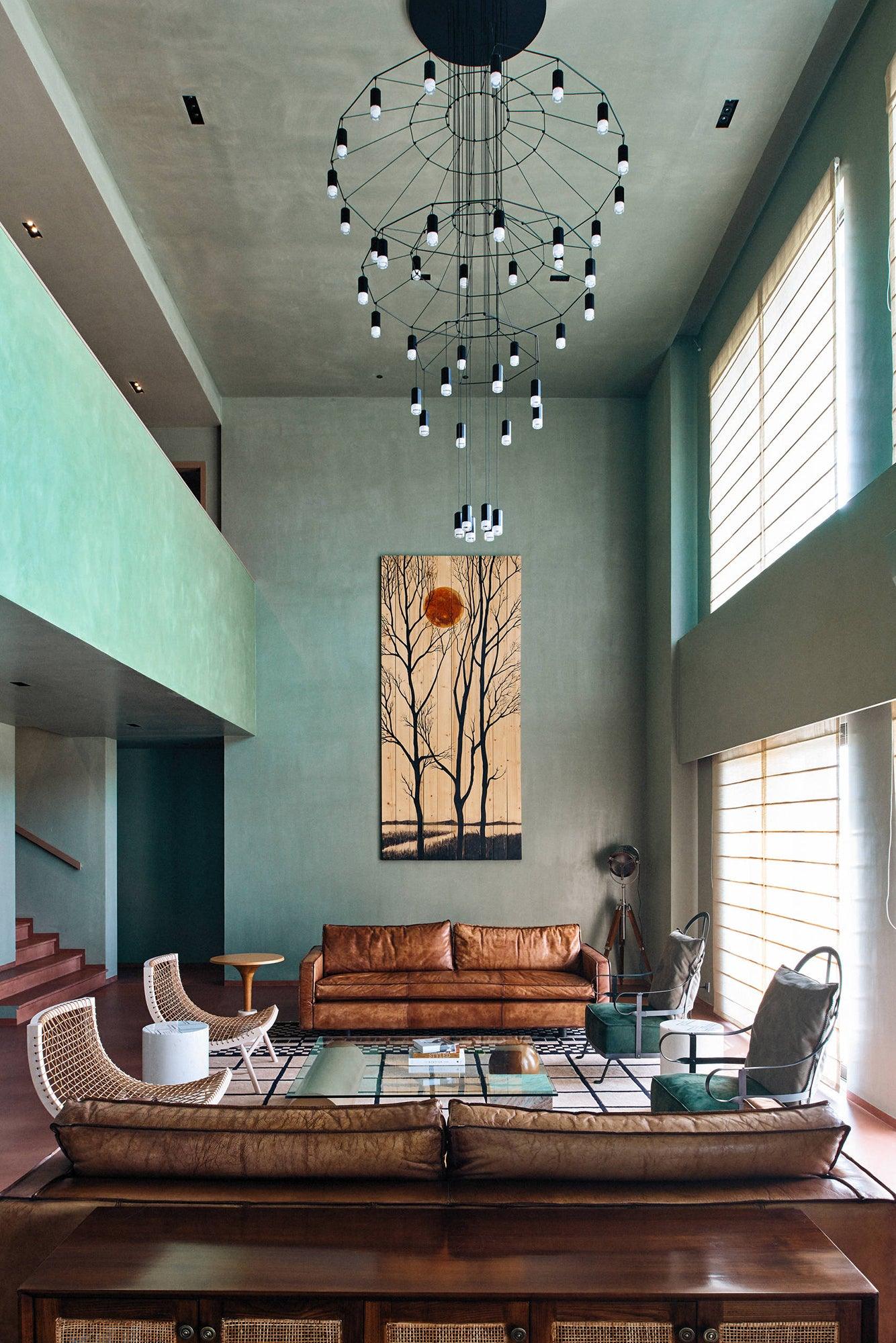 Geometric Wire Frame Chandelier — Modern Statement
