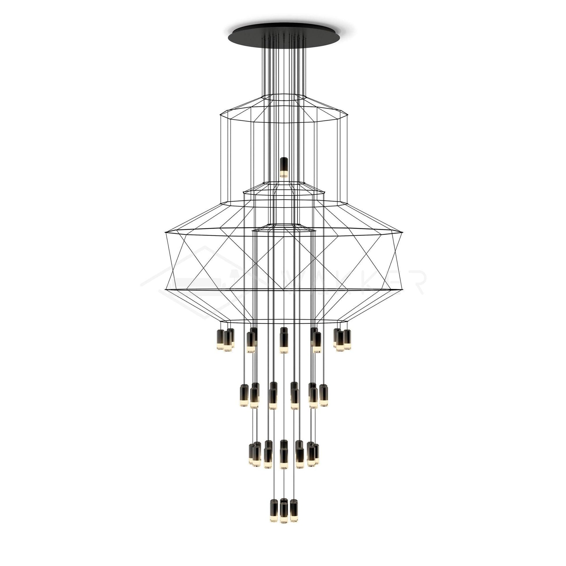 Geometric Wire Frame Chandelier — Modern Statement