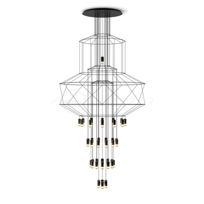 Geometric Wire Frame Chandelier — Modern Statement