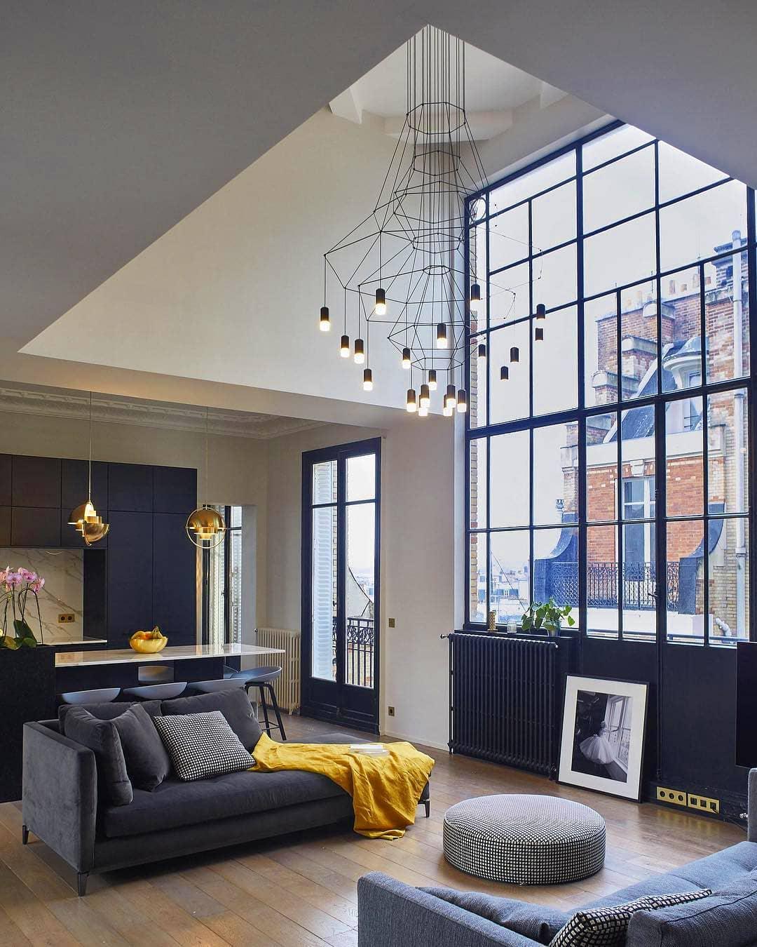 Geometric Wire Frame Chandelier — Modern Statement