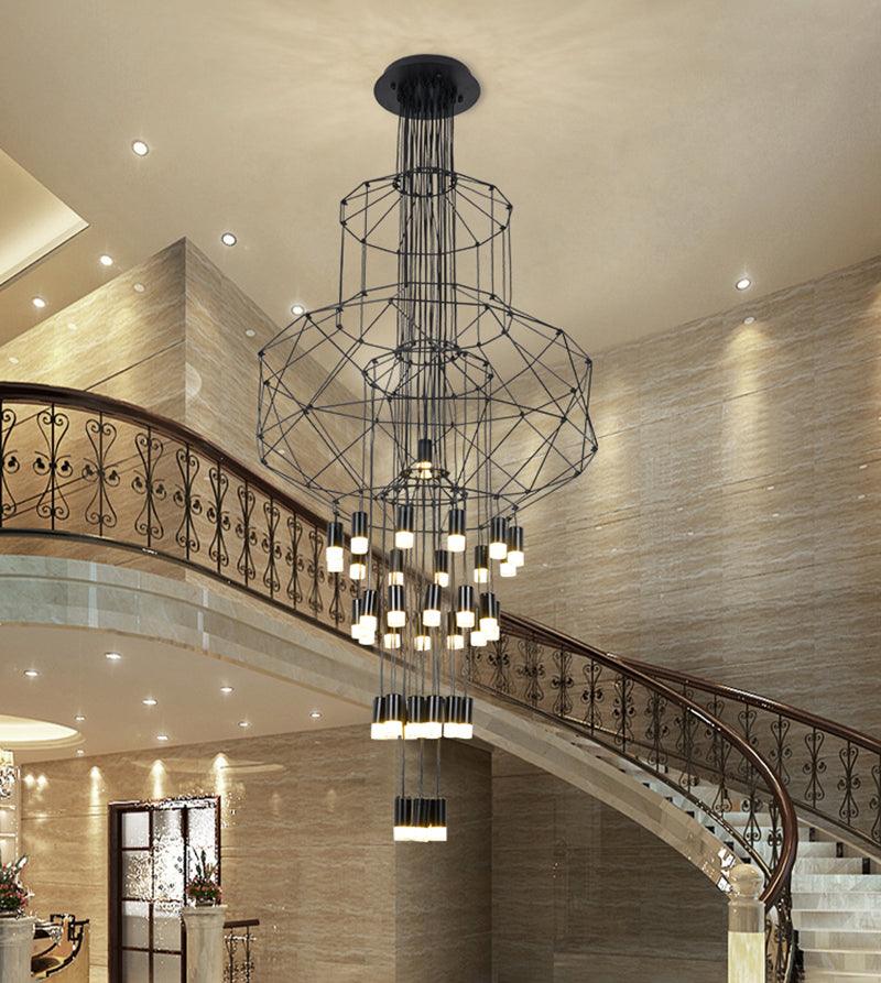 Geometric Wire Frame Chandelier — Modern Statement