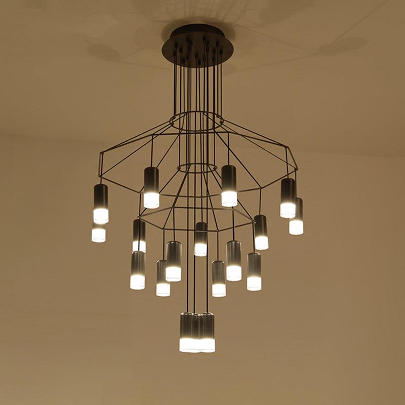 Geometric Wire Frame Chandelier — Modern Statement