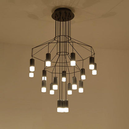 Geometric Wire Frame Chandelier — Modern Statement