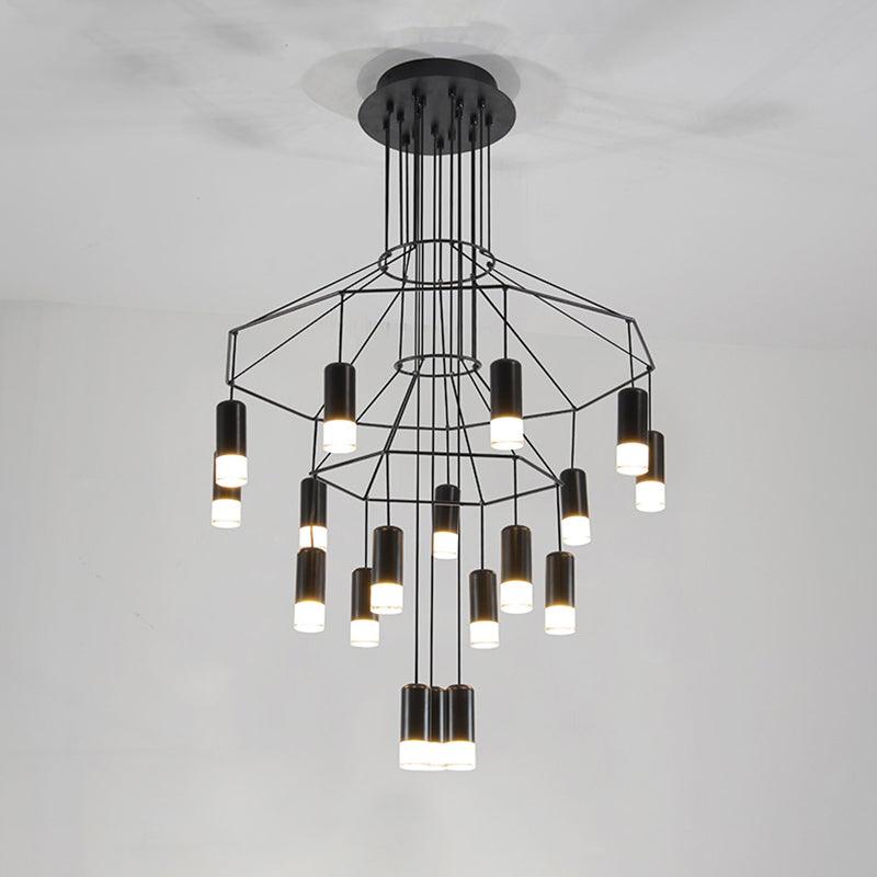Geometric Wire Frame Chandelier — Modern Statement