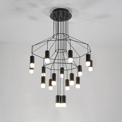 Geometric Wire Frame Chandelier — Modern Statement