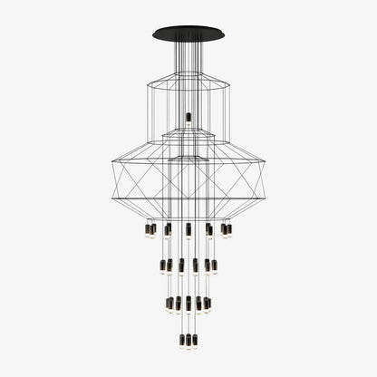 Geometric Wire Frame Chandelier — Modern Statement - LumoTrot