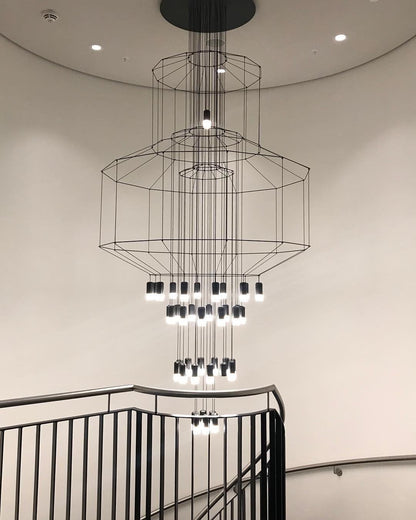 Geometric Wire Frame Chandelier — Modern Statement