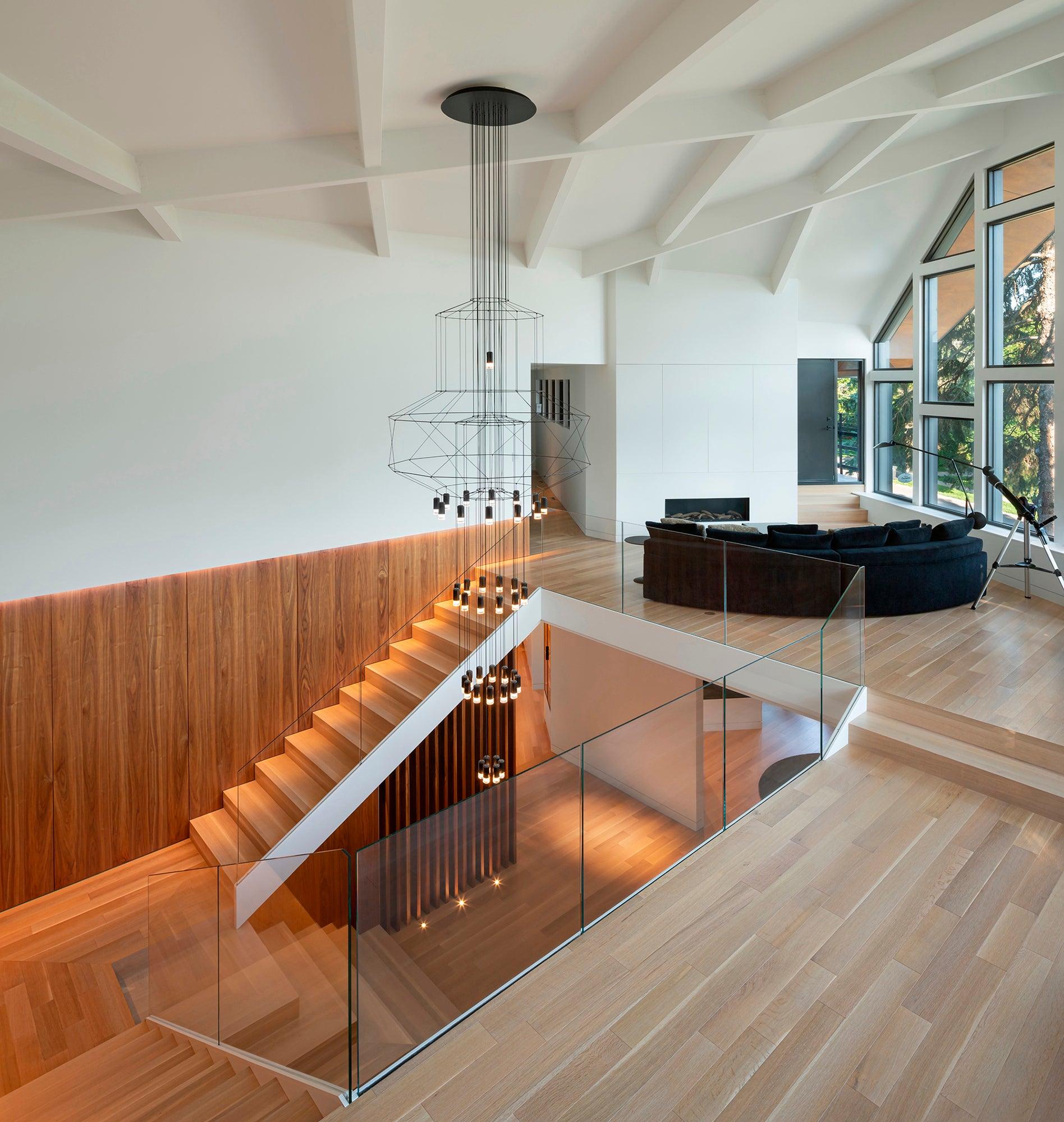 Geometric Wire Frame Chandelier — Modern Statement