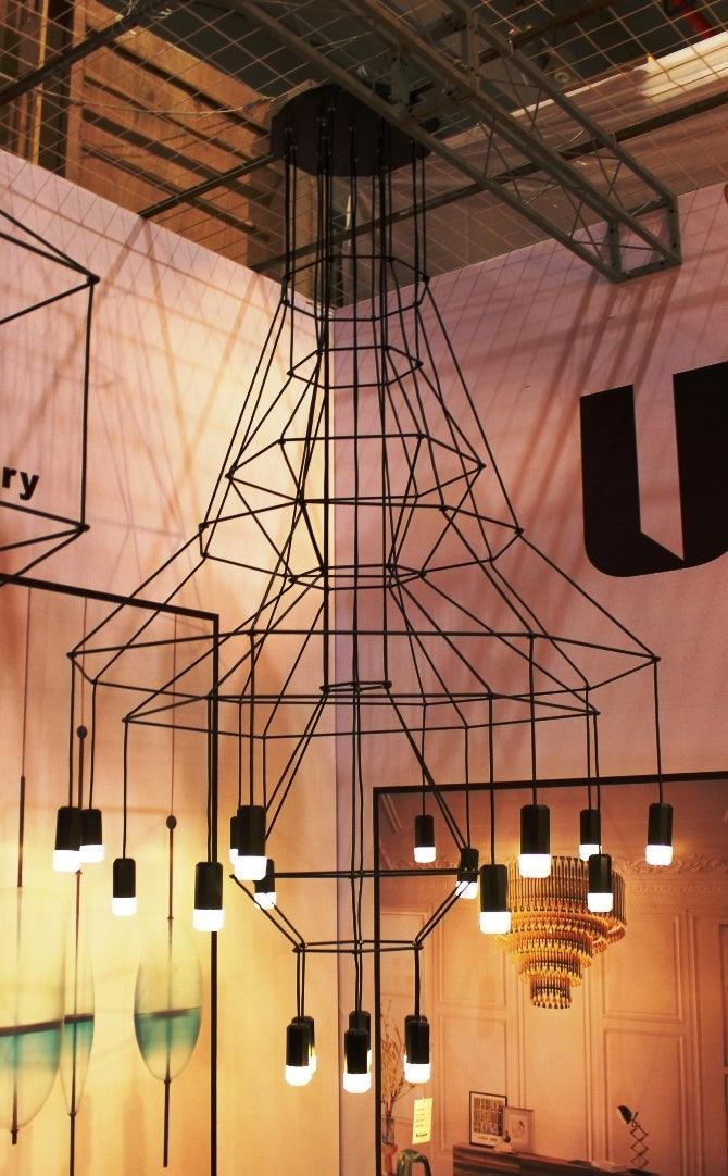Geometric Wire Frame Chandelier — Modern Statement