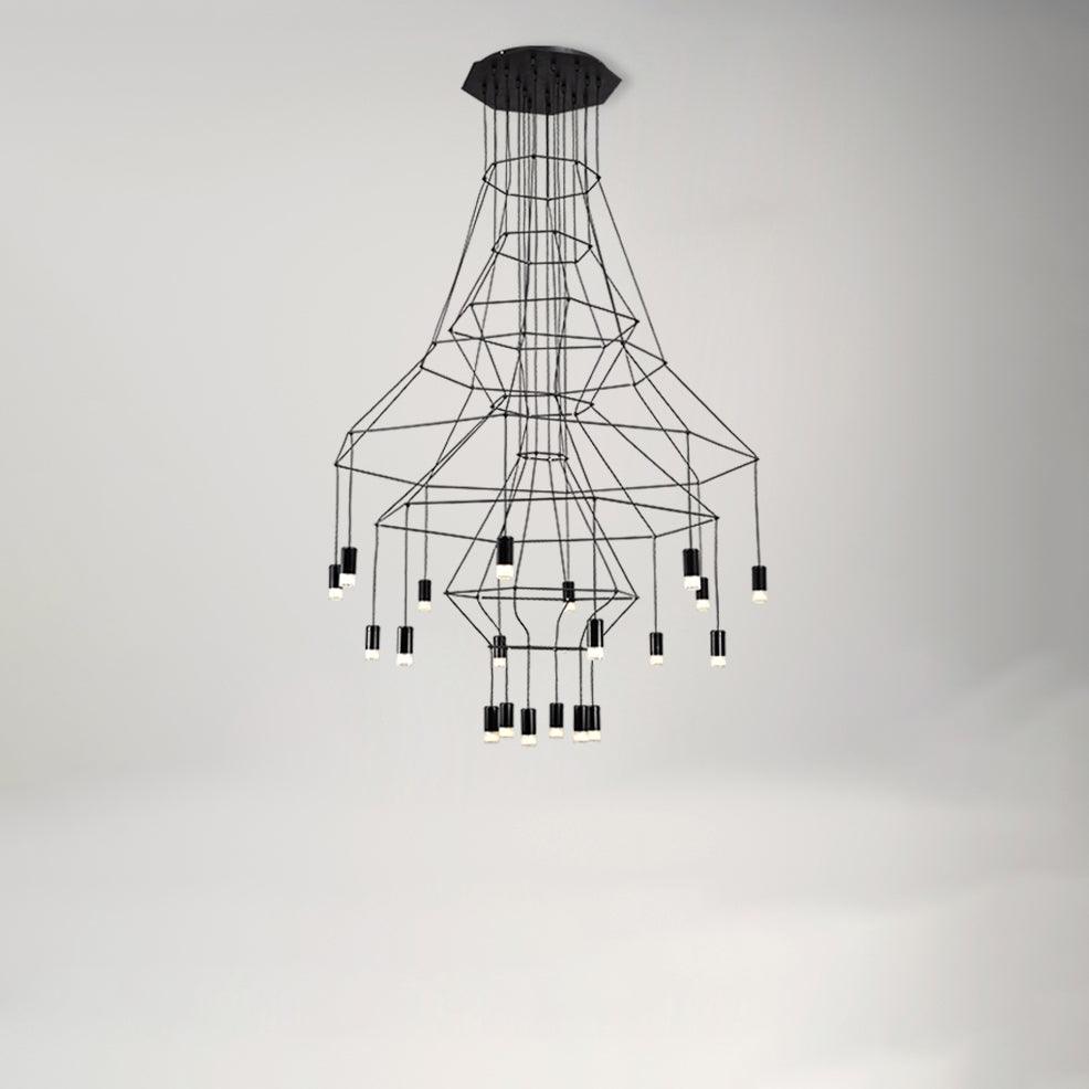 Geometric Wire Frame Chandelier — Modern Statement