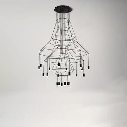 Geometric Wire Frame Chandelier — Modern Statement