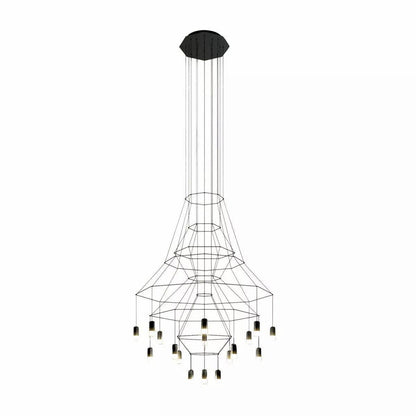 Geometric Wire Frame Chandelier — Modern Statement