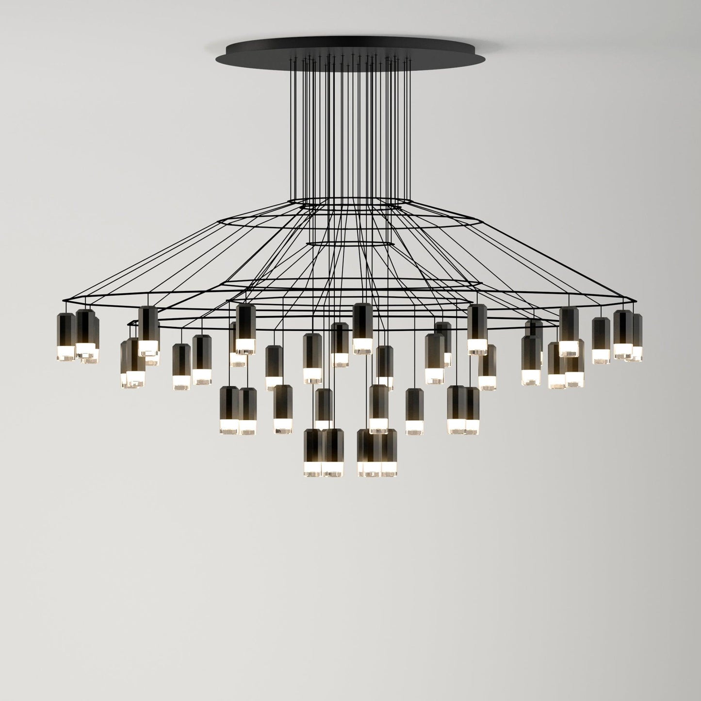 Geometric Wire Frame Chandelier — Modern Statement