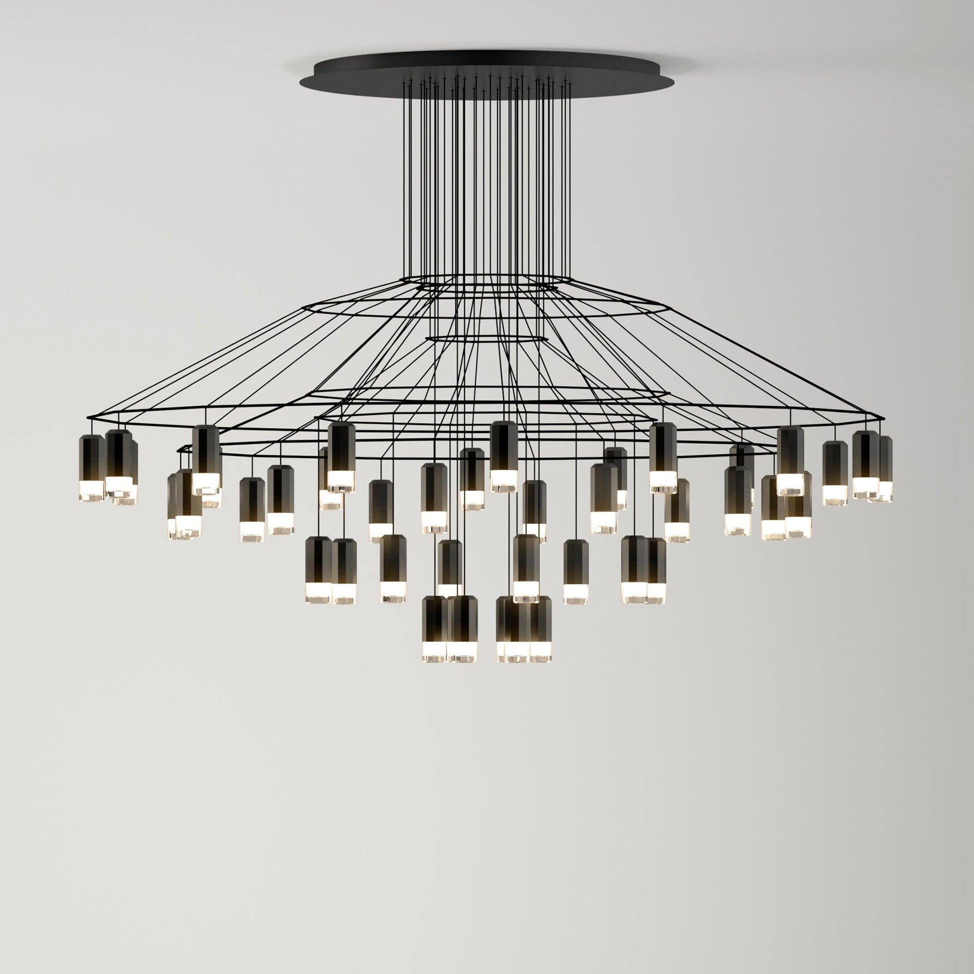 Geometric Wire Frame Chandelier — Modern Statement