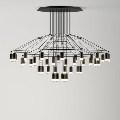 Geometric Wire Frame Chandelier — Modern Statement