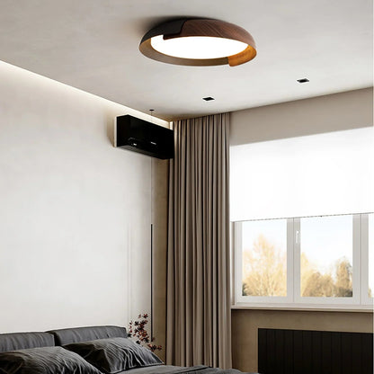 Wood Effect Metal Ceiling Light — Modern Japandi Ambiance - LumoTrot