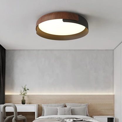 Wood Effect Metal Ceiling Light — Modern Japandi Ambiance - LumoTrot