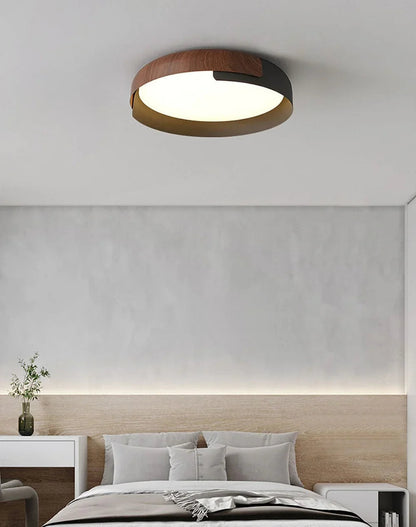 Wood Effect Metal Ceiling Light — Modern Japandi Ambiance - LumoTrot
