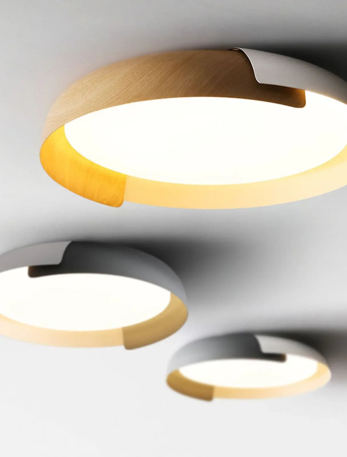 Wood Effect Metal Ceiling Light — Modern Japandi Ambiance - LumoTrot