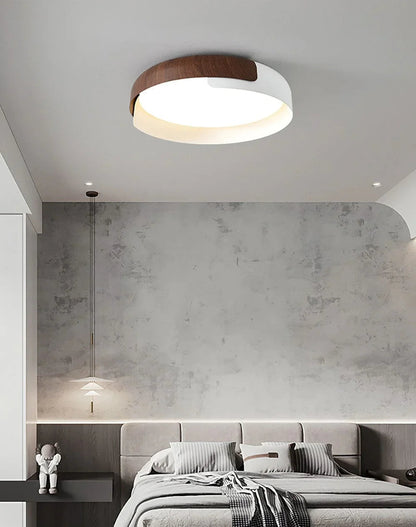 Wood Effect Metal Ceiling Light — Modern Japandi Ambiance - LumoTrot